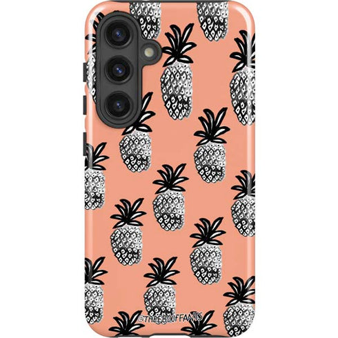 Bouffants and Broken Hearts Gray Scale Pineapple Galaxy S24 Impact Case